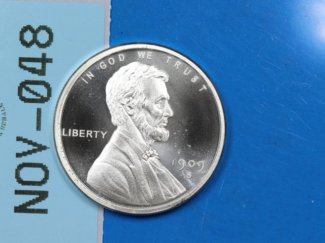 Lot 108-48 - 1oz 999 SILVER BULLION ROUND 1909-S LINCOLN WHEAT CENT DESIGN