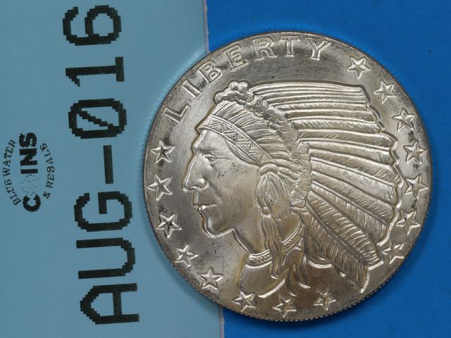 Lot 108-016 - 1oz SILVER BUFFALO ROUND INDIAN HEAD SILVER ONE TROY OUNCE .999 FINE SILVER GOLDEN STATE MINT