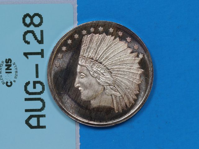 Lot 108-128 - 1oz SILVER ROUND INCUSED INDIAN HEAD SILVER ONE OUNCE 999 FINE SILVER TOWNE EAGLE