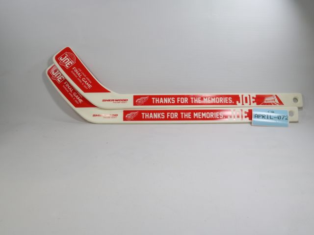Lot 108-072 - LOT OF 2- DETROIT RED WINGS FINALGAME AT THE JOE COMMEMORATIVE HOCKEY STICK