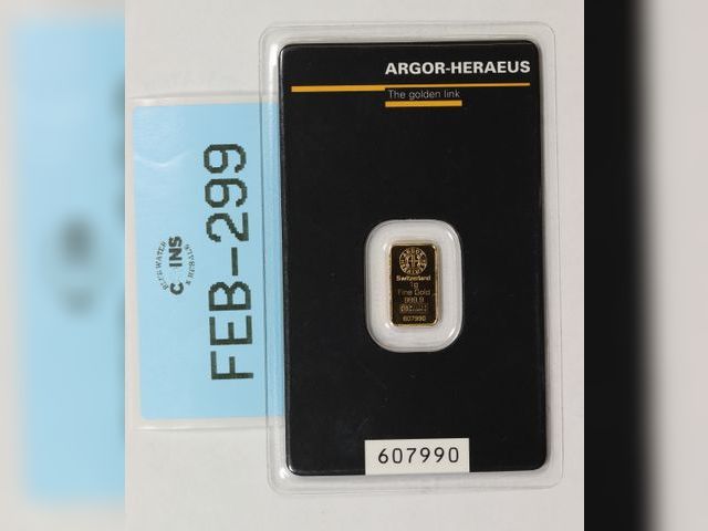 Lot 108-299 - ARGOR-HERAEUS 1 GRAM GOLD BAR 999 BULLION BAR CARDED