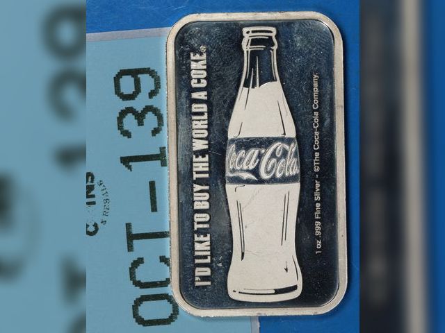 Lot 108-139 - 1oz SILVER COCA-COLA BAR .999 FINE SILVER ONE OUNCE SILVER