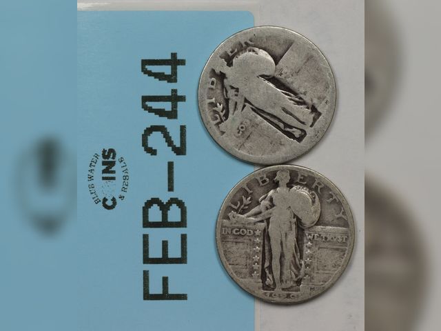 Lot 108-244 - (2) SILVER STANDING LIBERTY QUARTERS EARLY U.S SILVER TYPE COINS