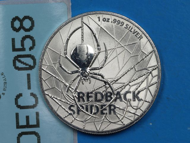 Lot 108-058 - 1oz SILVER REDBACK SPIDER SILVER 999 SILVER 2020 AUSTRALIA ONE OUNCE SILVER SPIDER