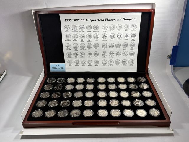 Lot 108-236 - (50) PROOF 1999-2008 STATE QUARTERS FULL SET IN DISPLAY BOX