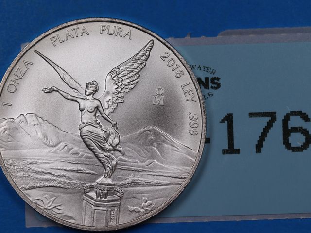 Lot 108-176 - 2018 MEXICO LIBERTAD SILVER ONZA 1oz 999 SILVER BULLION COIN LOW MINTAGE!