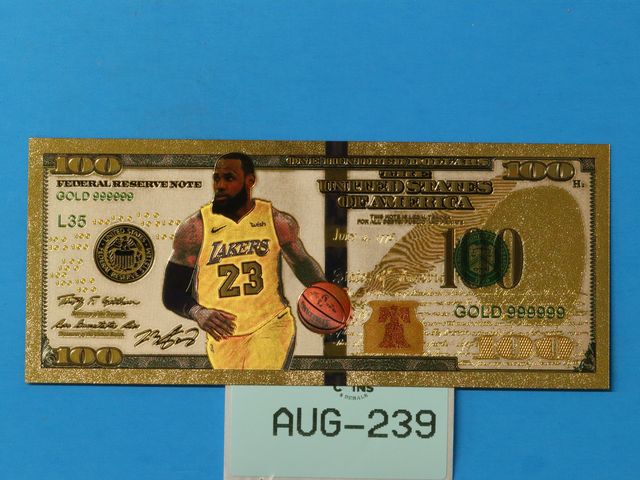 Lot 108-239 - LEBRON JAMES $100 NOTE LA LAKERS GOLD FOIL NOTE