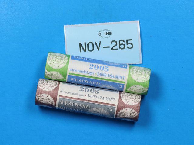 Lot 108-265 - 2005 P &amp; D UNITED STATES MINT $2 NICKEL SHOTGUN ROLLS SEALED