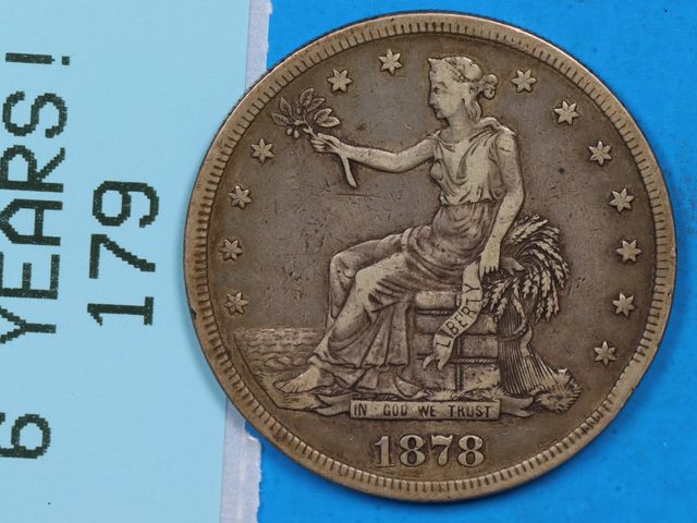 Lot 108-179 - 1878-S $1 LIBERTY TRADE DOLLAR VF+ EARLY US TYPE COIN