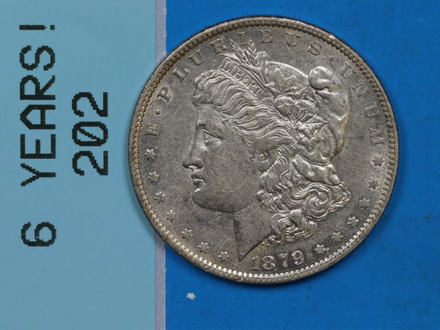 Lot 108-202 - 1879-O $1 MORGAN SILVER DOLLAR AU ABOUT UNC HIGHER GRADE US TYPE COIN
