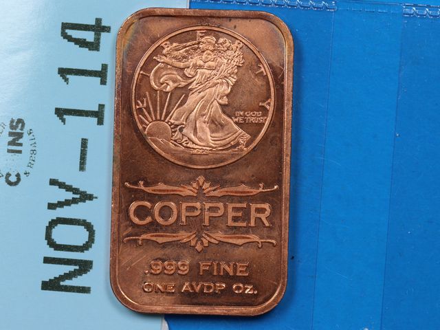 Lot 108-114 - 1oz 999 COPPER BULLION BAR WALKING LIBERTY DESIGN TONED