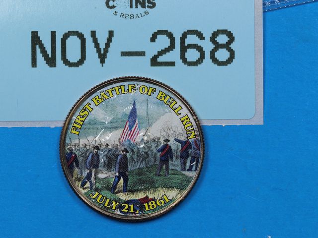 Lot 108-268 - FIRST BATTLE OF BULL RUN JULY 21 1861 COLORIZED KENNEDY HALF DOLLAR  COIN