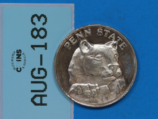 Lot 108-183 - 1oz SILVER PENN STATE UNIVERSITY NITTANY LION MASCOT ATHLETICS ONE TROY OUNCE SILVER ROUND PENNSYLVA...