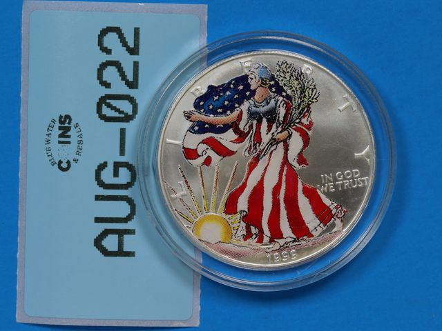 Lot 108-022 - 1999 SILVER COLORIZED AMERICAN EAGLE $1 DOLLAR ONE OUNCE FINE SILVER