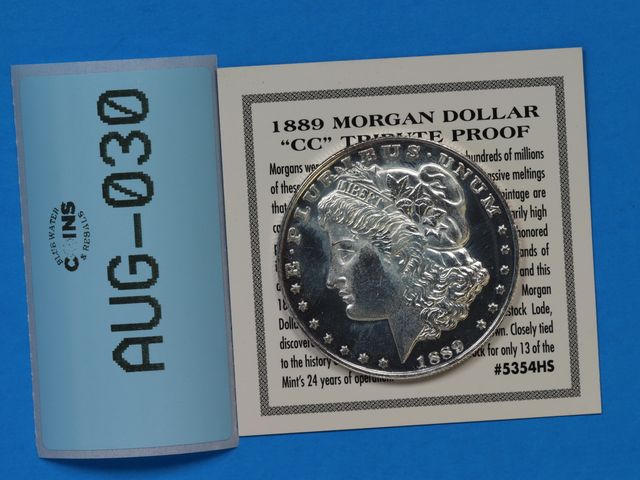 Lot 108-030 - 1889 MORGAN DOLLAR CC TRIBUTE PROOF COIN COPY EAGLE