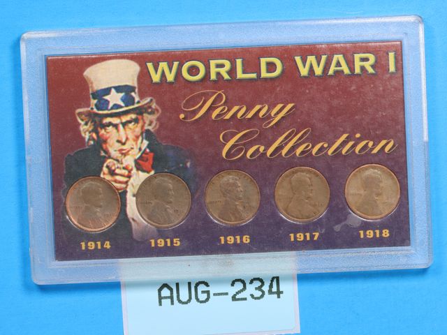 Lot 108-234 - WORLD WAR I PENNY COLLECTION 1914-1918 WHEAT CENT LINCOLN COIN