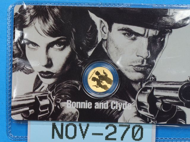Lot 108-270 - 2025 NIUE 1/100 oz GOLD COIN BONNIE &amp; CLYDE LIMITED EDITION
