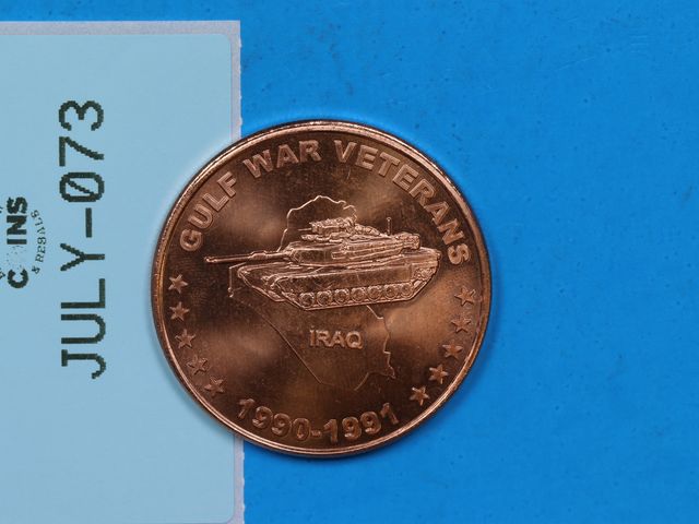 Lot 108-073 - 1oz COPPER GULF WAR VETERANS 1990-1991 IRAQ COPPER ROUND
