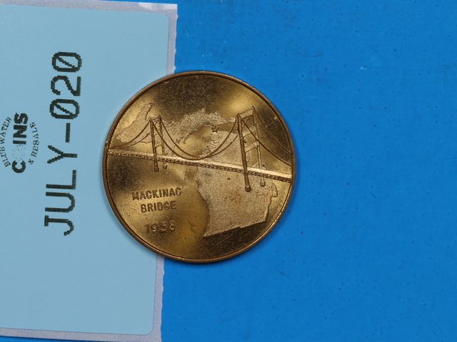 Lot 108-020 - 1958 MICHIGAN MACKINAC BRIDGE G. Mennen Williams TOKEN MEDAL