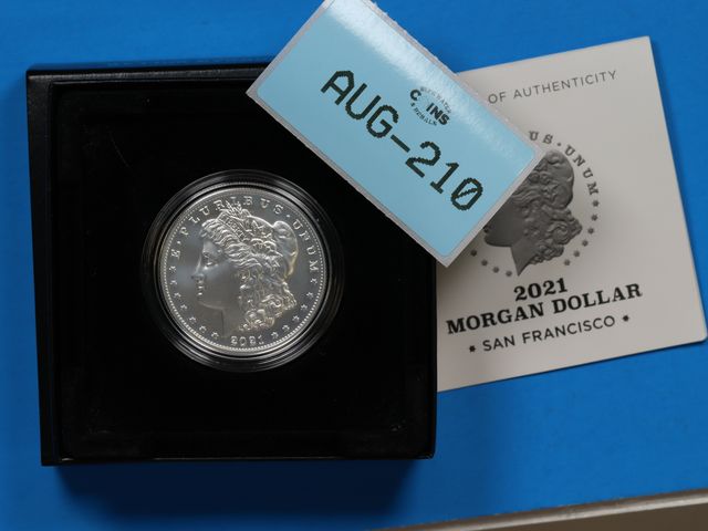 Lot 108-210 - 2021-S SILVER MORGAN DOLLAR SAN FRANCISCO TYPE COIN WITH BOX &amp; COA SILVER U.S MINT