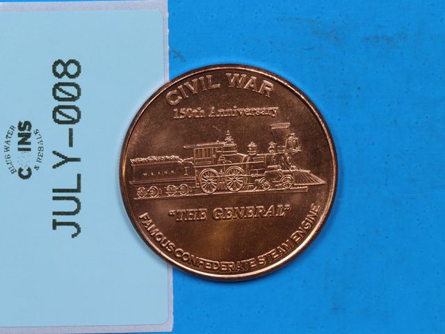 Lot 108-008 - 150TH ANNIVERSARY OF THE GENERAL CONFEDERATE STEAM ENGINE 1oz 999 FINE COPPER ROUND