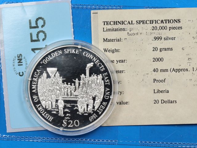 Lot 108-155 - 2000 LIBERIA 999 SILVER 20 GRAMS PROOF COIN