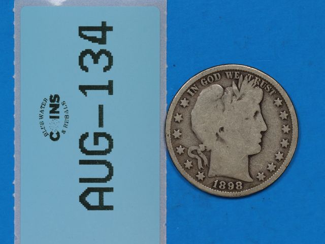 Lot 108-134 - 1898 SILVER BARBER HALF DOLLAR EARLY U.S TYPE COIN SILVER