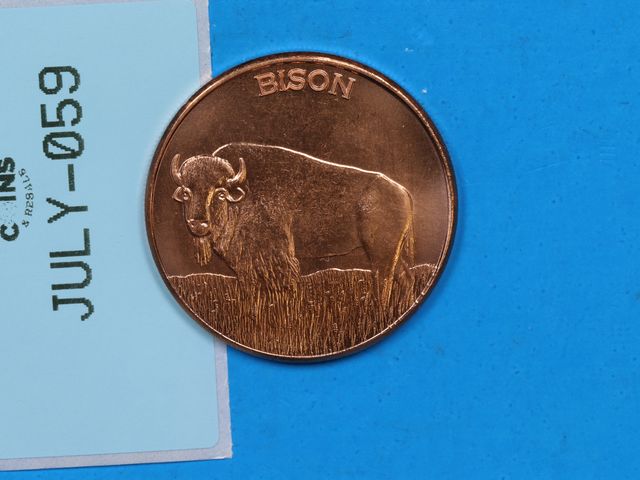 Lot 108-059 - 1oz COPPER BISON BUFFALO USA EAGLE ROUND