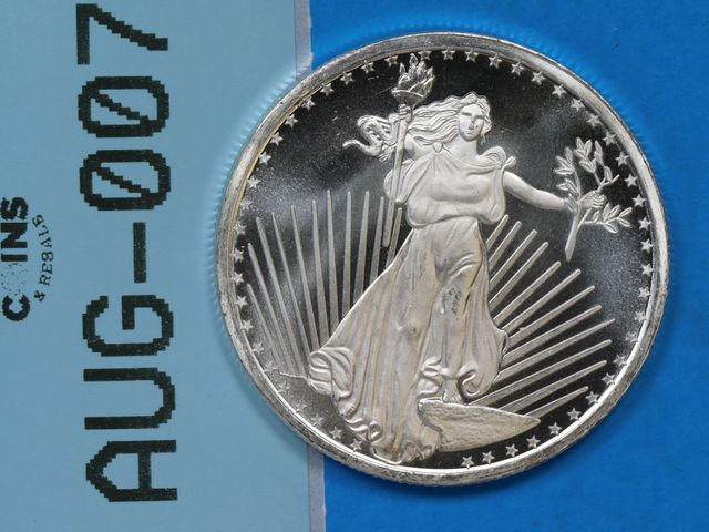 Lot 108-007 - 1oz SILVER ROUND ONE OUNCE .999 FINE SILVER LIBERTY SILVER TOWN