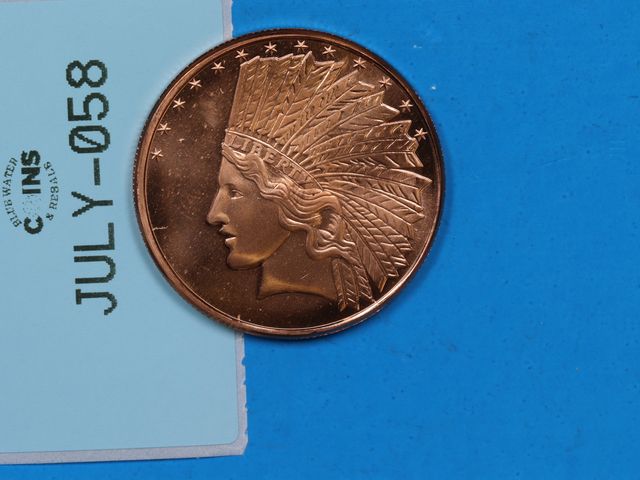 Lot 108-058 - 1oz COPPER INDIAN HEAD USA EAGLE ROUND