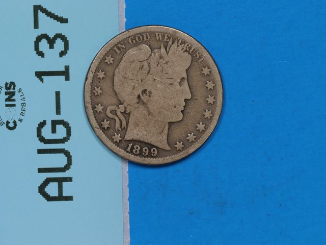 Lot 108-137 - 1899-S SILVER BARBER HALF DOLLAR EARLY U.S TYPE COIN SILVER