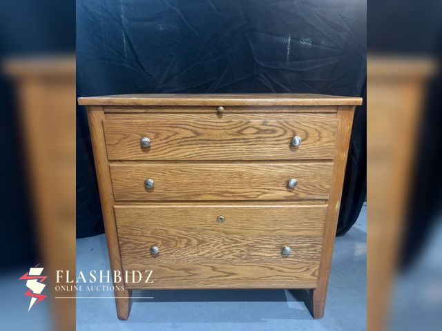 Lot 109-76 - Solid Oak 3-Drawer Dresser