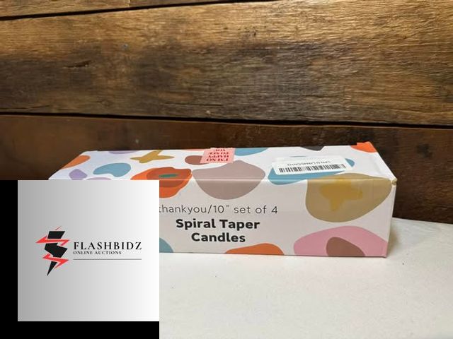 Lot 109-22-000130 - Set of 4 Spiral Taper Candles – 10” Decorative
