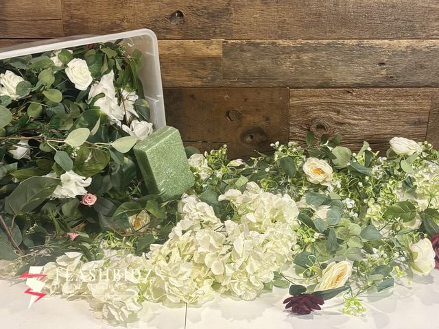 Lot 109-105 - Large Lot of Artificial Wedding Flowers &amp; Greenery