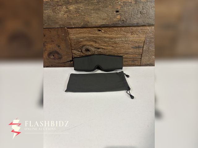 Lot 109-54 - Black Padded Sleep Mask with Storage Pouch – Comfortable Light-Blocking Eye Cover