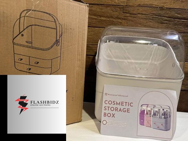 Lot 109-22-000199 - Waterproof &amp; Dustproof Cosmetic Storage Box with Drawers