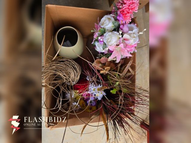 Lot 109-88 - Lot of Decorative Vases with Faux Floral Arrangements – Mixed Styles &amp; Colors