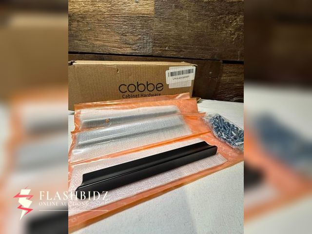 Lot 109-22-000216 - Cobbe Cabinet Hardware – Set of 4 Black Drawer Pulls with Screws