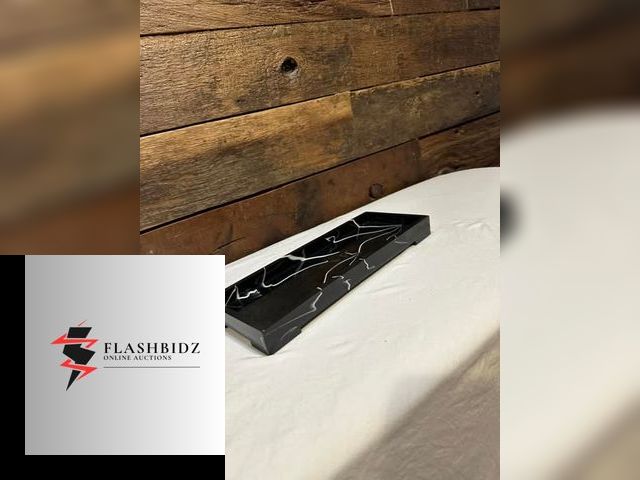 Lot 109-22-000115 - Modern Black Marble-Style Rectangular Tray – Decorative Organizer