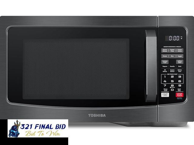 Lot 110-538 - TOSHIBA EM131A5C-BS Countertop Microwave Ovens 1.2 Cu Ft, 12.4" Removable Turntable Smart Humidity S...