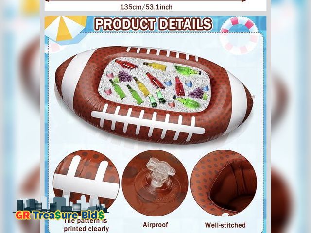 Lot 111-52671 - Erweicet Inflatable Football Cooler 1 PCS for Party BBQ Picnic Pool Party Supplies Buffet Luau Coole...
