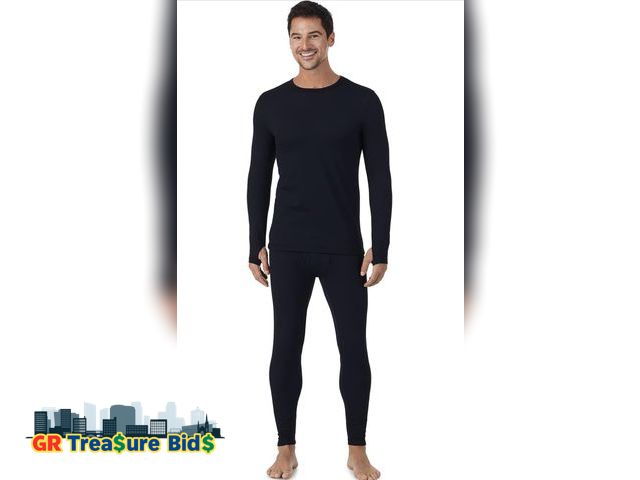 Lot 111-51140 - New Cuddl Duds Mens Heavyweight Cold Weather Fleece Lined Thermal Set – Long Sleeve Shirt &amp; Legg...