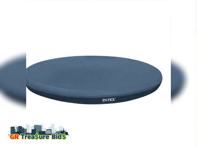 Lot 111-52411 - New INTEX 28021E Pool Cover: For 10ft Round Easy Set Pools – Includes Rope Tie – Drain Holes – 12in ...