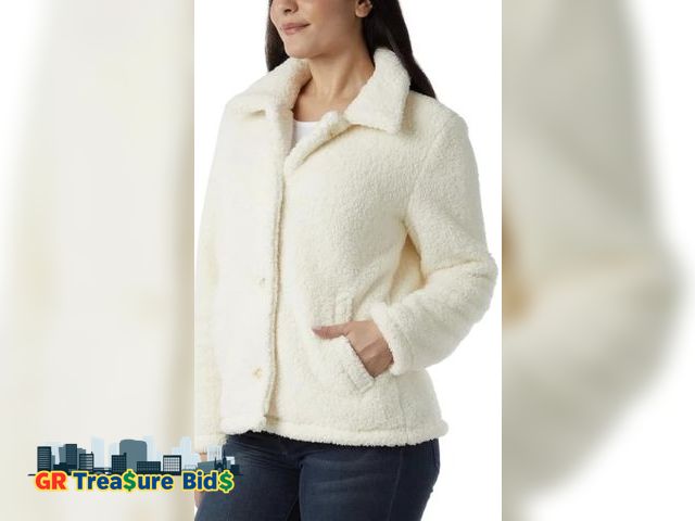 Lot 111-1780 - 1 New 32 Degrees Heat Women's Cozy Fleece Button Front Jacket (US, Alpha, XXL, Regular, Regular, Cre...