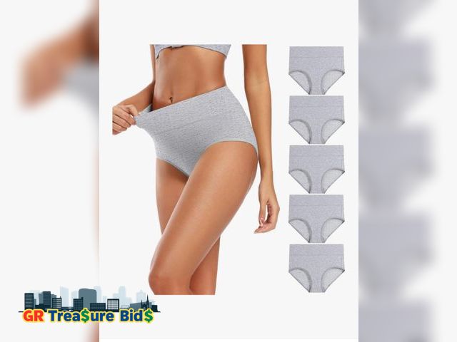 Lot 111-20594 - New Molasus Women's Cotton Underwear High Waisted Full Coverage Ladies Panties (M/L)