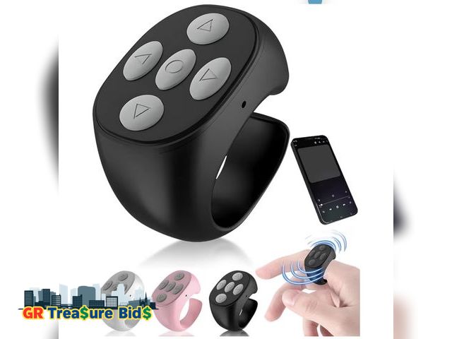 Lot 111-83673 - New Fingertip Wireless Bluetooth Remote Control, 2026 New Scrolling Ring Bluetooth Page Turner for P...