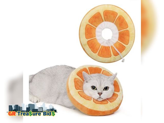 Lot 111-96282 - New ANWA Adjustable Cat Cone Collar Soft, Cute Cat Donut Collar After Surgery, Kitten Recovery Cones...