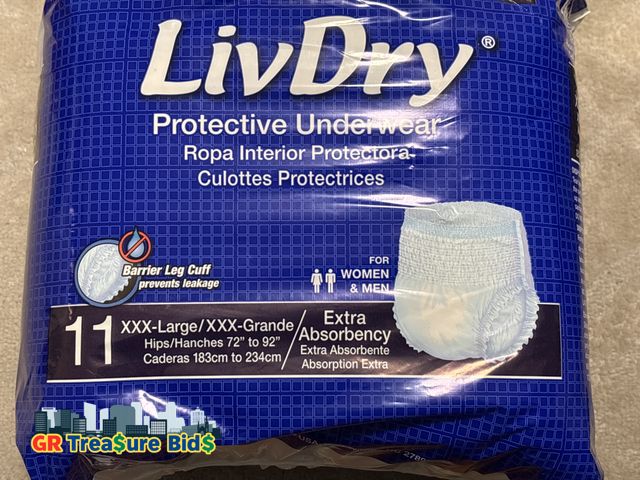 Lot 111-51742 - New LivDry protective underwear, culottes proyectéis for women and men  XXX LARGE