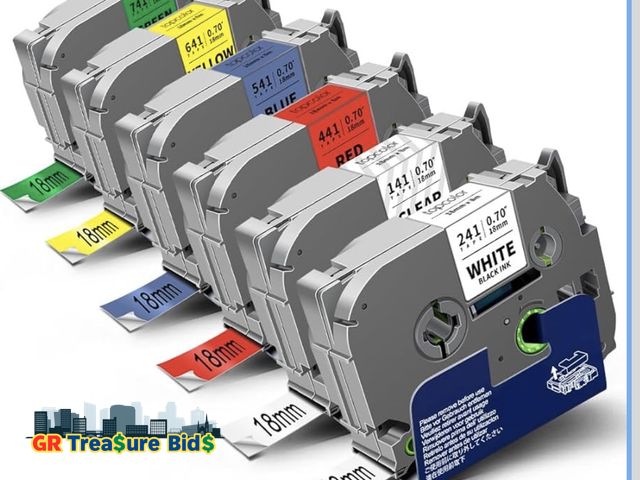 Lot 111-52237 - 6 pieces  New 6-Pack Tz 18mm 0.7" Laminated Tape Compatible for Brother Tze-141 Tze-241 Tze-441 Tze-...