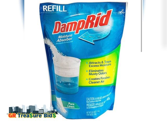 Lot 111-99548 - DampRid Pure Linen Moisture Absorber - 42 oz. Refill Bag – Attracts &amp; Traps Moisture for Fresher...